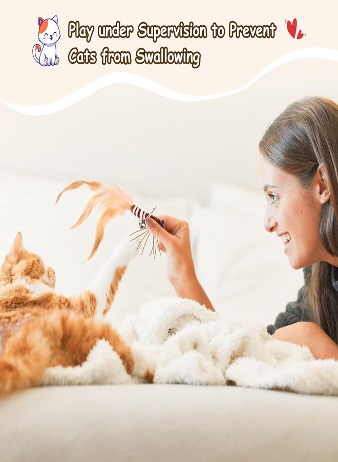 ORSDA Cat Toys, Cat Feather Toy for Indoor Cats, Replacement Teaser, Interative for Cats with Bell, Kitten Toys - Image 4